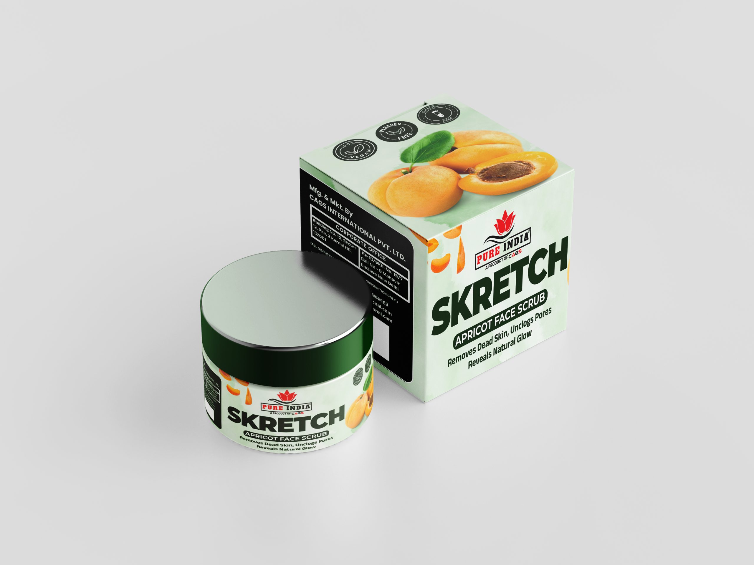 Mockups Design Skretch Apricot Face Scrub - Image 1